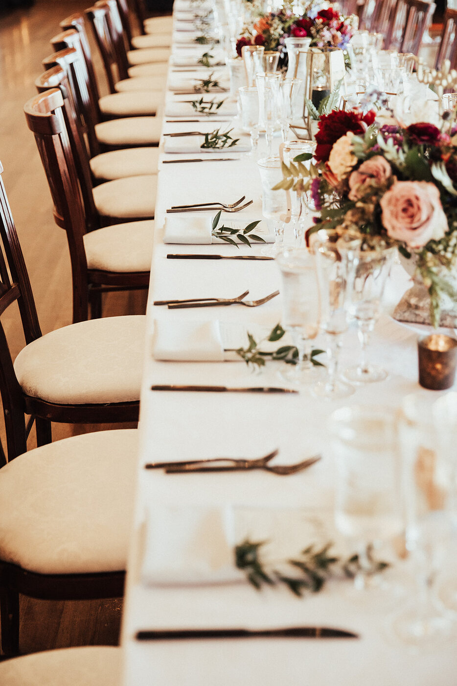Detailed floral wedding tablescape